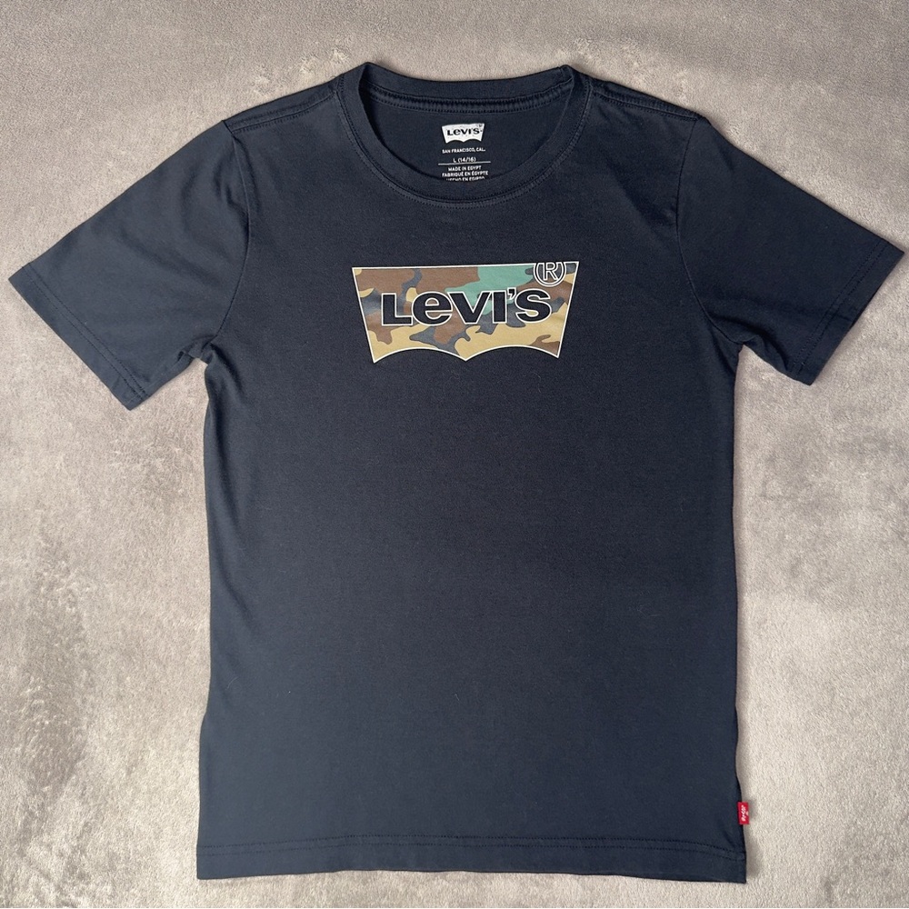 Lot Bundle 2 Levi’s Black Gray Basic T-Shirts Kid's L (14/16) & Men S/P/CH READ